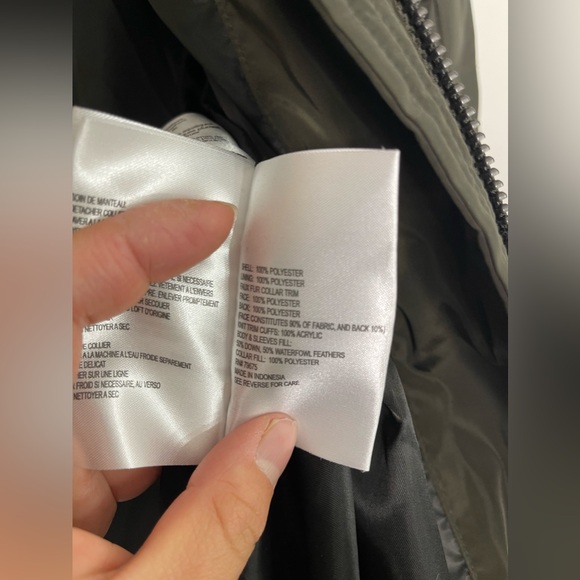 Michael Kors MK Size S Down Puffer Coat Removable Faux Fur Collar Olive Green - Picture 9 of 15